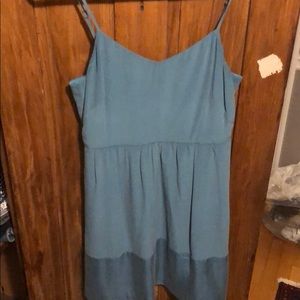 Madewell turquoise silk cami dress